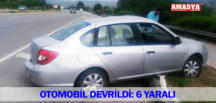 OTOMOBİL DEVRİLDİ: 6 YARALI