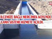 TAŞOVA İLÇEMİZE BAĞLI MERCİMEK KÖYÜNDE SULAMA SİSTEMİ HİZMETE AÇILDI.